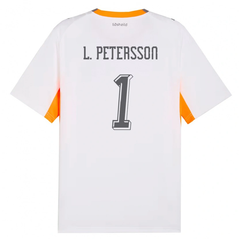 Danxen Hombre Camiseta Islandia Lúkas Petersson #1 Blanco Naranja Gris 2ª Equipación 26-28 La Camisa México