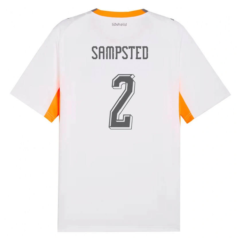 Danxen Hombre Camiseta Islandia Alfons Sampsted #2 Blanco Naranja Gris 2ª Equipación 26-28 La Camisa México