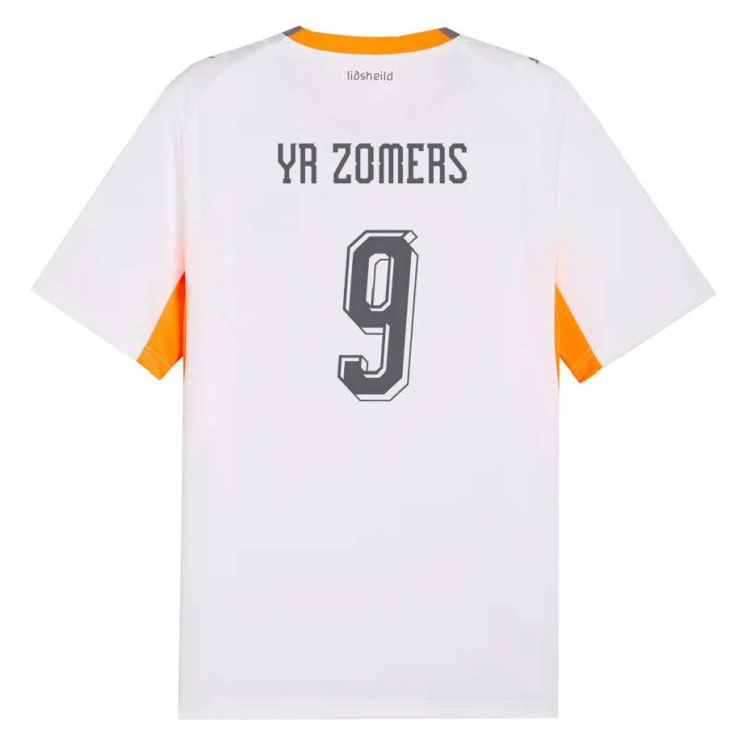 Danxen Hombre Camiseta Islandia Diljá Ýr Zomers #9 Blanco Naranja Gris 2ª Equipación 26-28 La Camisa México