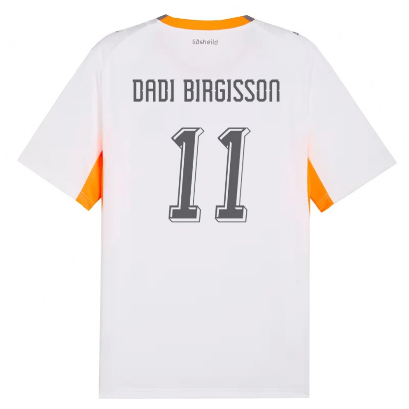 Danxen Hombre Camiseta Islandia Adolf Dadi Birgisson #11 Blanco Naranja Gris 2ª Equipación 26-28 La Camisa México