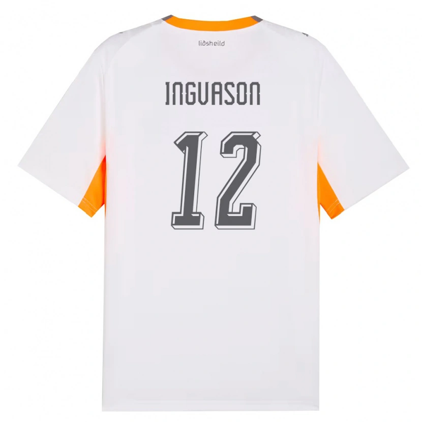 Danxen Hombre Camiseta Islandia Sigurdur Ingvason #12 Blanco Naranja Gris 2ª Equipación 26-28 La Camisa México
