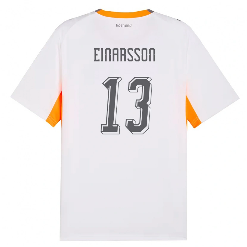 Danxen Hombre Camiseta Islandia Anton Ari Einarsson #13 Blanco Naranja Gris 2ª Equipación 26-28 La Camisa México