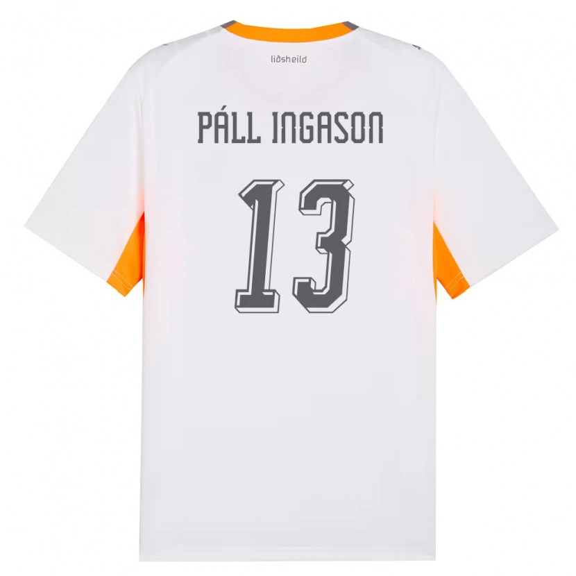 Danxen Hombre Camiseta Islandia Sverrir Páll Ingason #13 Blanco Naranja Gris 2ª Equipación 26-28 La Camisa México