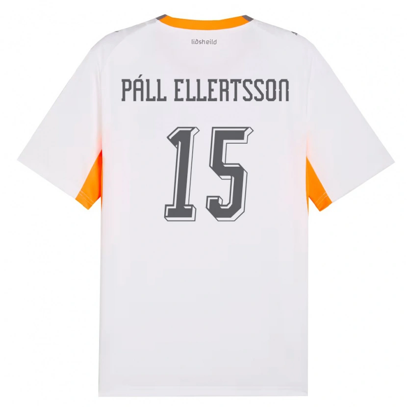 Danxen Hombre Camiseta Islandia Markús Páll Ellertsson #15 Blanco Naranja Gris 2ª Equipación 26-28 La Camisa México