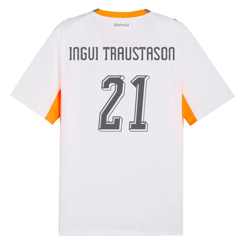 Danxen Hombre Camiseta Islandia Arnór Ingvi Traustason #21 Blanco Naranja Gris 2ª Equipación 26-28 La Camisa México