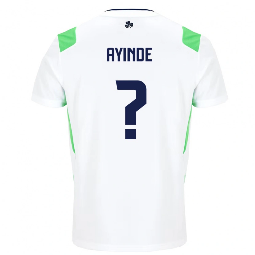 Danxen Hombre Camiseta Irlanda Leon Ayinde #0 Blanco Verde Claro 2ª Equipación 26-28 La Camisa México