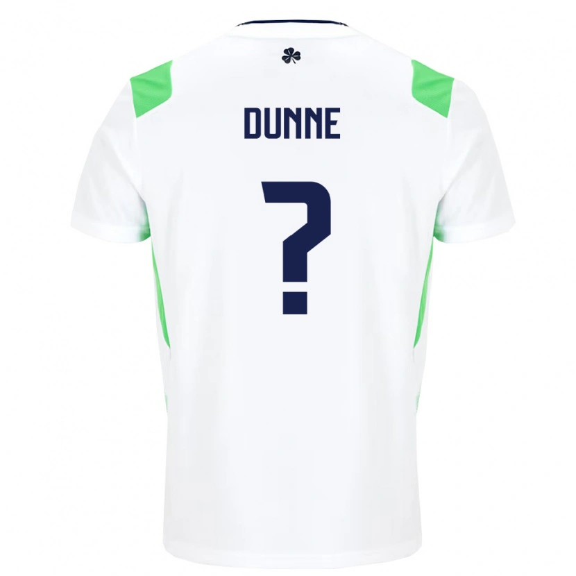 Danxen Hombre Camiseta Irlanda David Dunne #0 Blanco Verde Claro 2ª Equipación 26-28 La Camisa México