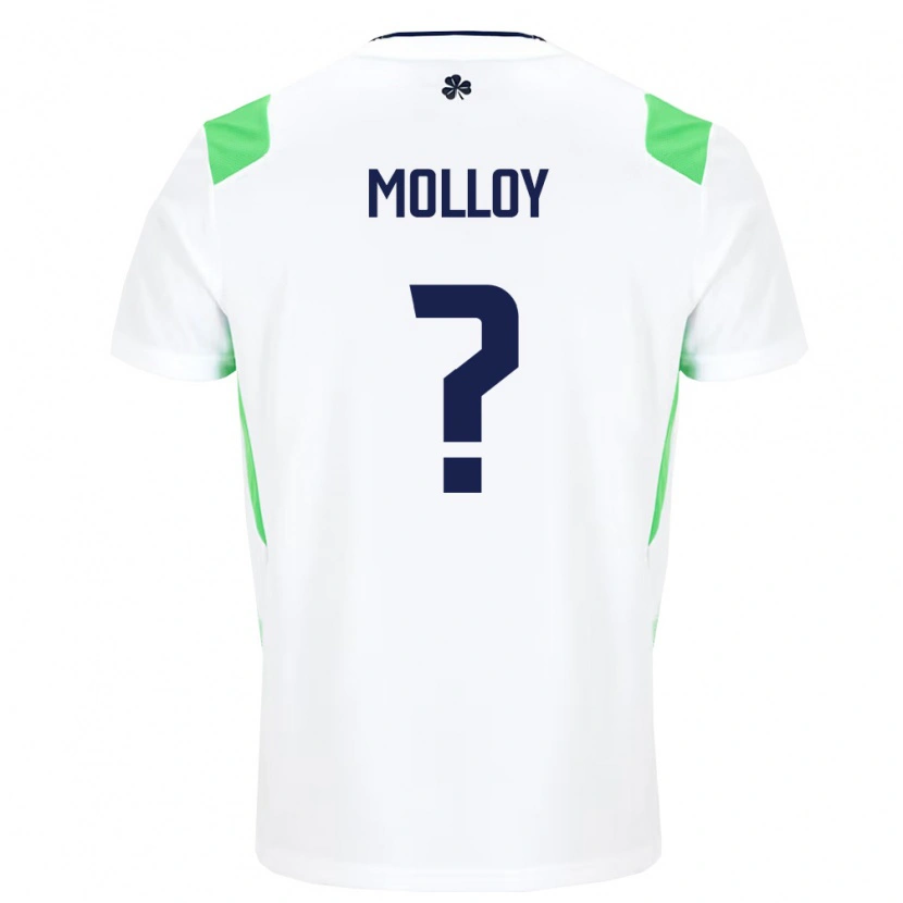 Danxen Hombre Camiseta Irlanda Tj Molloy #0 Blanco Verde Claro 2ª Equipación 26-28 La Camisa México