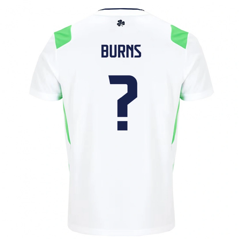 Danxen Hombre Camiseta Irlanda Darragh Burns #0 Blanco Verde Claro 2ª Equipación 26-28 La Camisa México