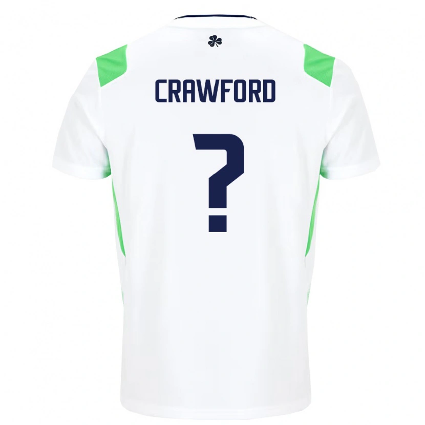 Danxen Hombre Camiseta Irlanda James Crawford #0 Blanco Verde Claro 2ª Equipación 26-28 La Camisa México