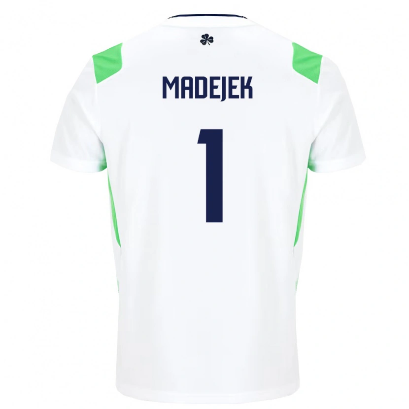 Danxen Hombre Camiseta Irlanda Adam Madejek #1 Blanco Verde Claro 2ª Equipación 26-28 La Camisa México