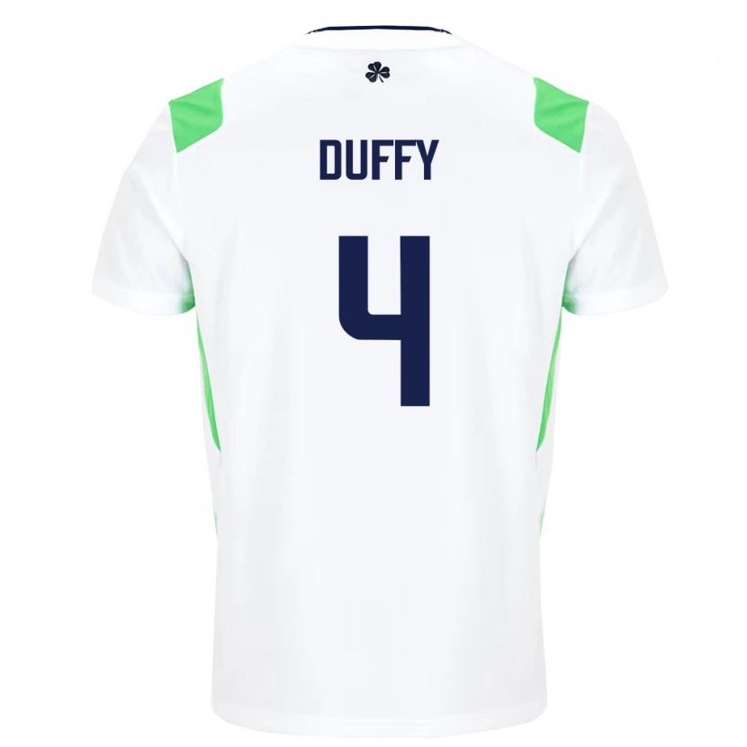 Danxen Hombre Camiseta Irlanda Shane Duffy #4 Blanco Verde Claro 2ª Equipación 26-28 La Camisa México