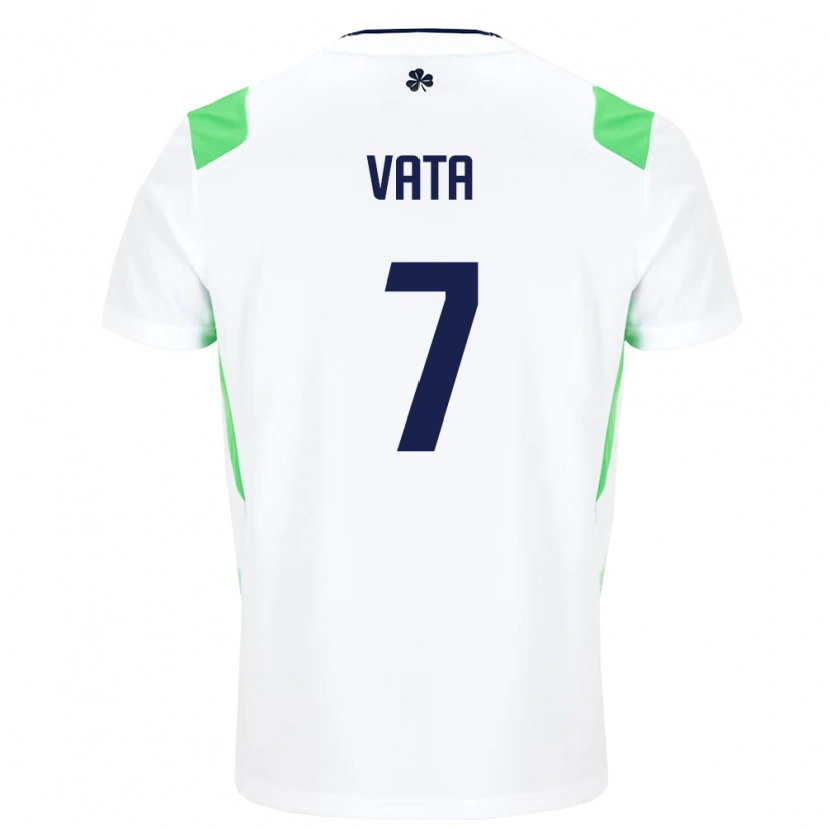 Danxen Hombre Camiseta Irlanda Rocco Vata #7 Blanco Verde Claro 2ª Equipación 26-28 La Camisa México