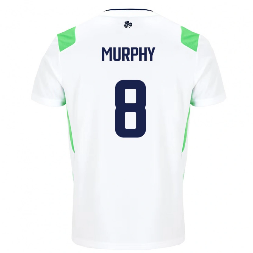 Danxen Hombre Camiseta Irlanda Adam Murphy #8 Blanco Verde Claro 2ª Equipación 26-28 La Camisa México