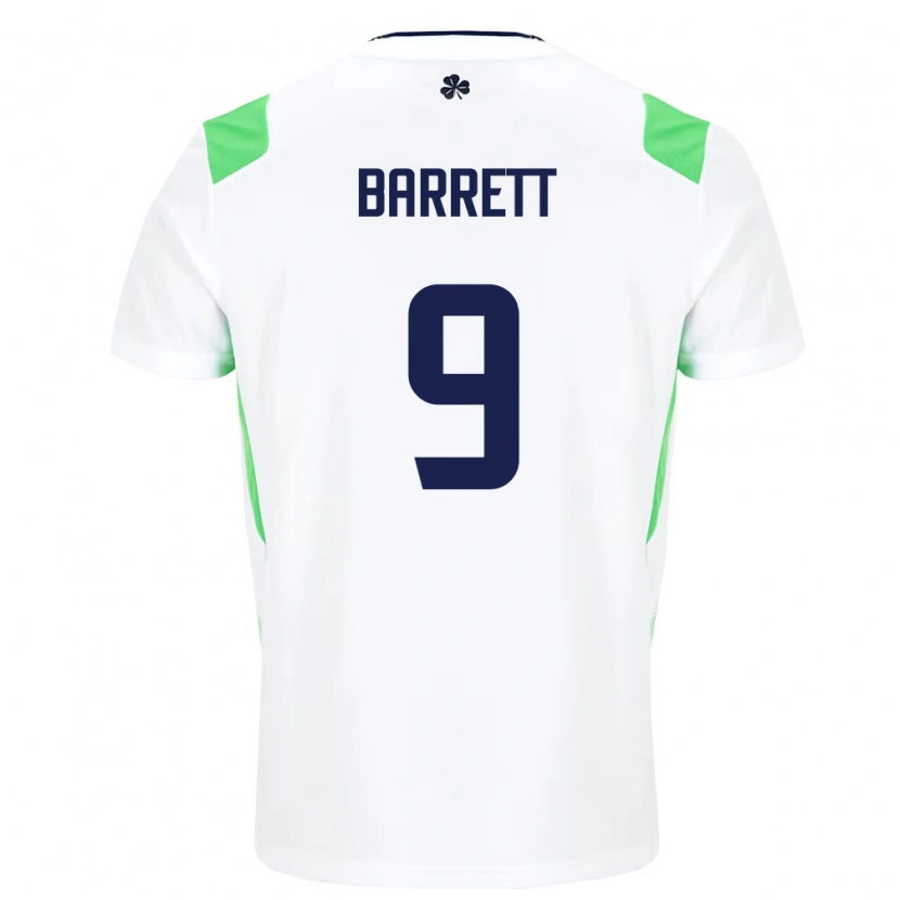 Danxen Hombre Camiseta Irlanda Amber Barrett #9 Blanco Verde Claro 2ª Equipación 26-28 La Camisa México