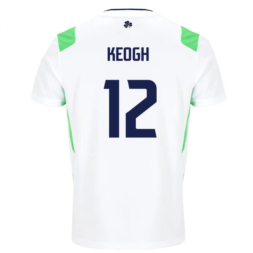 Danxen Hombre Camiseta Irlanda Sean Keogh #12 Blanco Verde Claro 2ª Equipación 26-28 La Camisa México