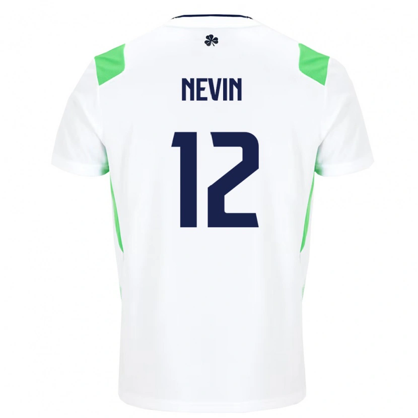 Danxen Hombre Camiseta Irlanda Harry Nevin #12 Blanco Verde Claro 2ª Equipación 26-28 La Camisa México