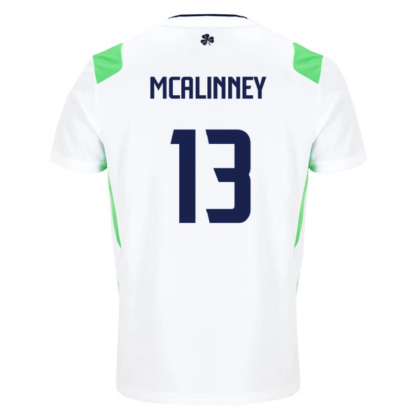 Danxen Hombre Camiseta Irlanda Liam Mcalinney #13 Blanco Verde Claro 2ª Equipación 26-28 La Camisa México