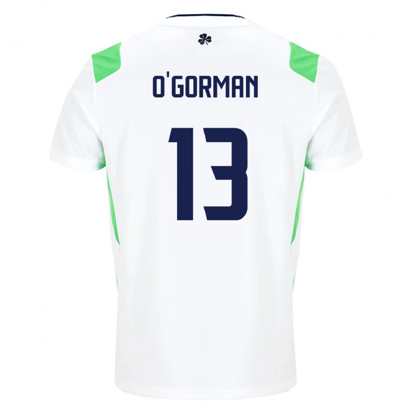 Danxen Hombre Camiseta Irlanda Áine O'gorman #13 Blanco Verde Claro 2ª Equipación 26-28 La Camisa México