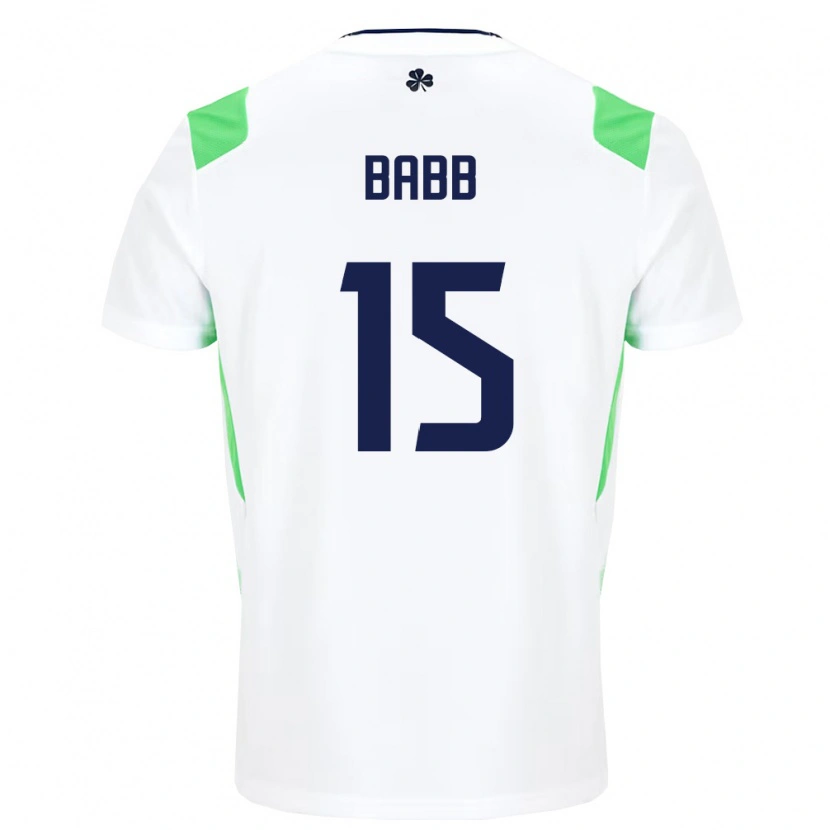 Danxen Hombre Camiseta Irlanda Daniel Babb #15 Blanco Verde Claro 2ª Equipación 26-28 La Camisa México
