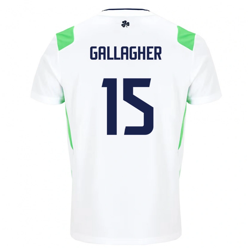 Danxen Hombre Camiseta Irlanda Oisín Gallagher #15 Blanco Verde Claro 2ª Equipación 26-28 La Camisa México