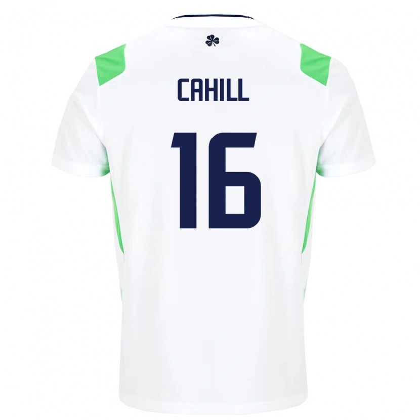 Danxen Hombre Camiseta Irlanda Killian Cahill #16 Blanco Verde Claro 2ª Equipación 26-28 La Camisa México