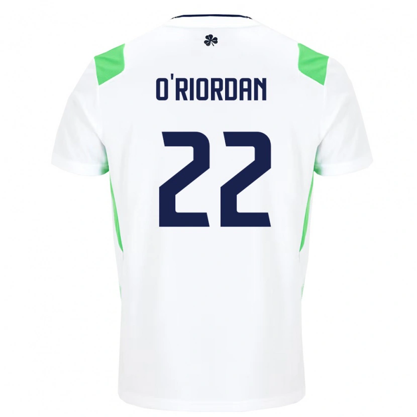 Danxen Hombre Camiseta Irlanda Connor O'riordan #22 Blanco Verde Claro 2ª Equipación 26-28 La Camisa México