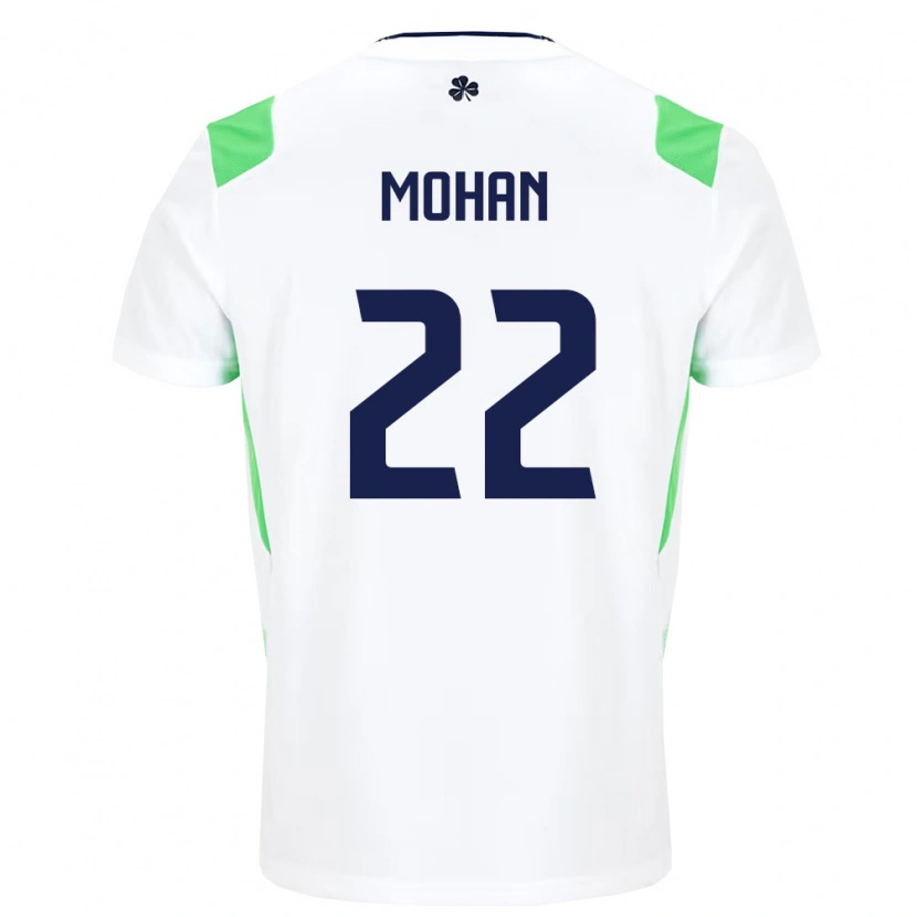 Danxen Hombre Camiseta Irlanda Stephen Mohan #22 Blanco Verde Claro 2ª Equipación 26-28 La Camisa México
