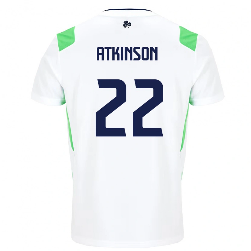 Danxen Hombre Camiseta Irlanda Isibeal Atkinson #22 Blanco Verde Claro 2ª Equipación 26-28 La Camisa México