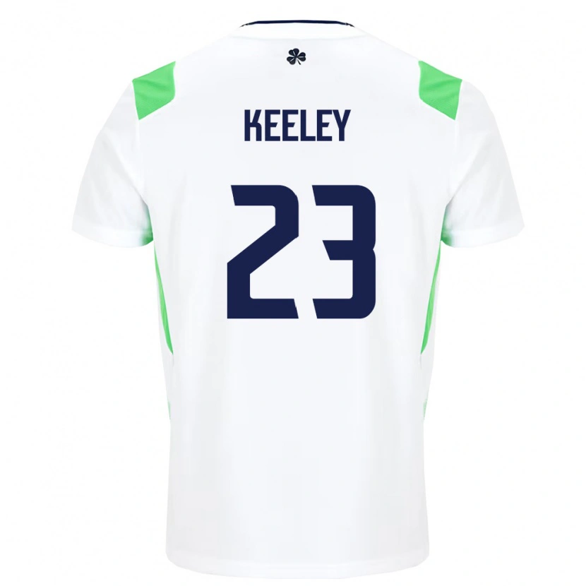 Danxen Hombre Camiseta Irlanda Josh Keeley #23 Blanco Verde Claro 2ª Equipación 26-28 La Camisa México