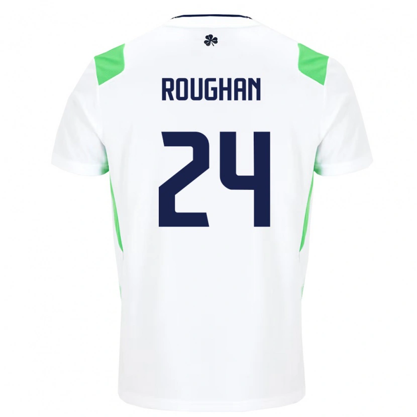 Danxen Hombre Camiseta Irlanda Sean Roughan #24 Blanco Verde Claro 2ª Equipación 26-28 La Camisa México