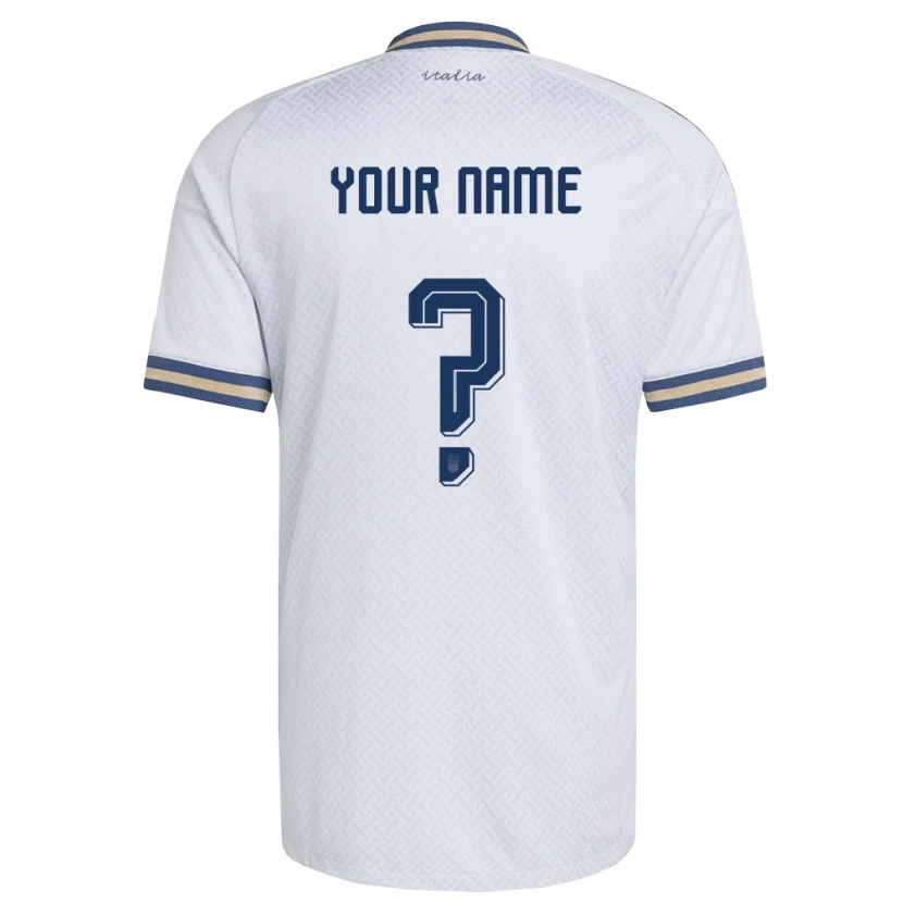 Danxen Hombre Camiseta Italia Su Nombre #0 Marfil Marino Oro 2ª Equipación 26-28 La Camisa México