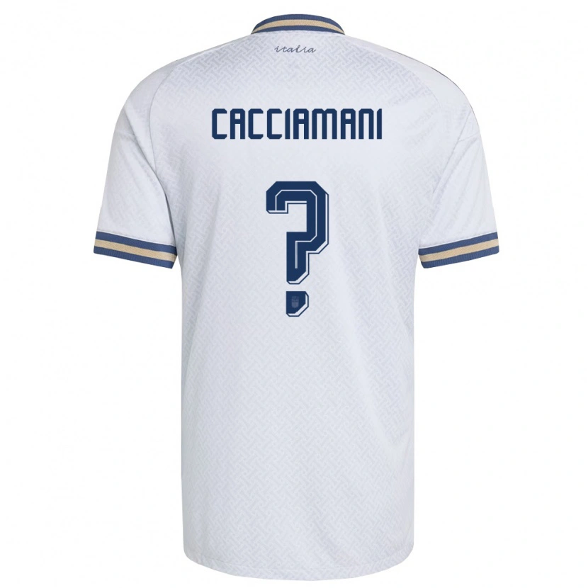 Danxen Hombre Camiseta Italia Alessio Cacciamani #0 Marfil Marino Oro 2ª Equipación 26-28 La Camisa México