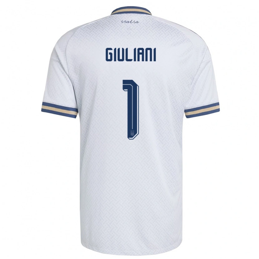 Danxen Hombre Camiseta Italia Laura Giuliani #1 Marfil Marino Oro 2ª Equipación 26-28 La Camisa México