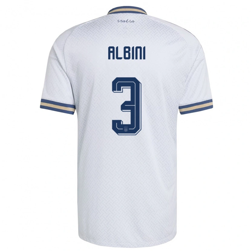 Danxen Hombre Camiseta Italia Matteo Albini #3 Marfil Marino Oro 2ª Equipación 26-28 La Camisa México