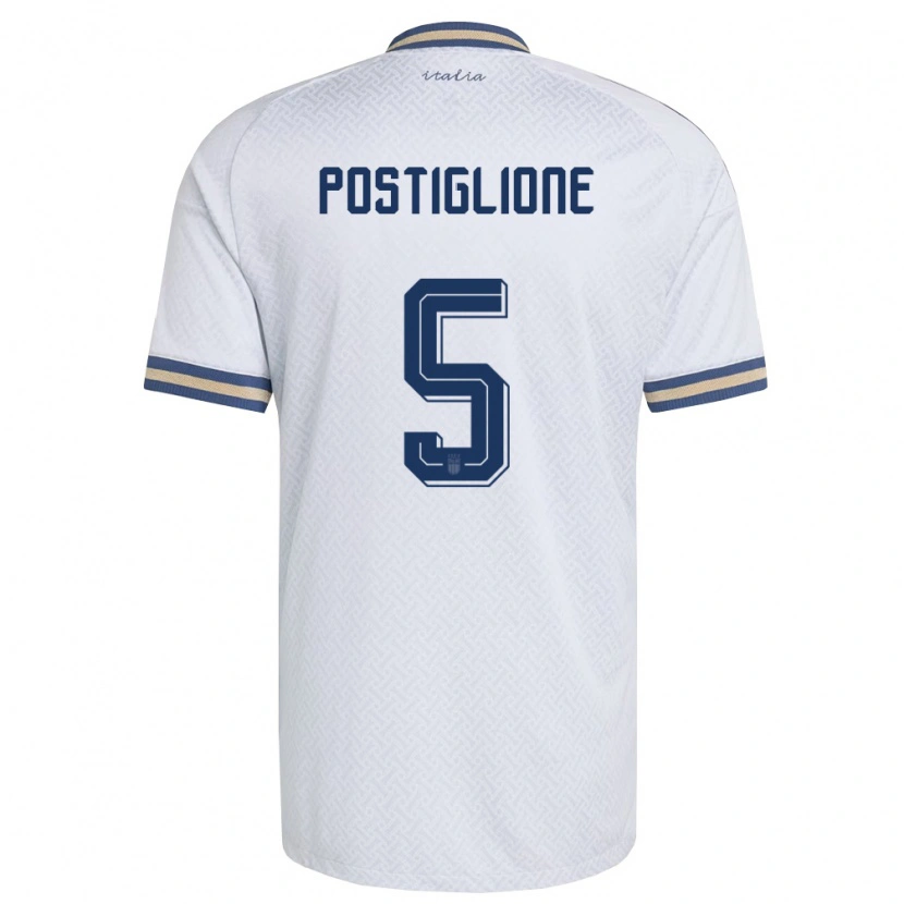 Danxen Hombre Camiseta Italia Nicolò Postiglione #5 Marfil Marino Oro 2ª Equipación 26-28 La Camisa México