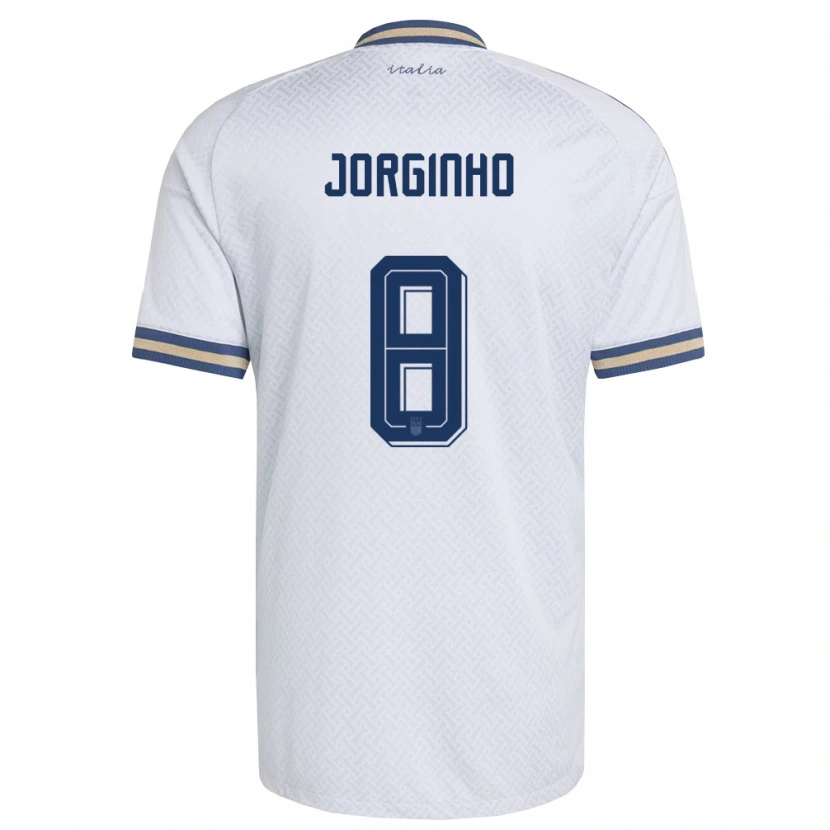 Danxen Hombre Camiseta Italia Jorginho #8 Marfil Marino Oro 2ª Equipación 26-28 La Camisa México