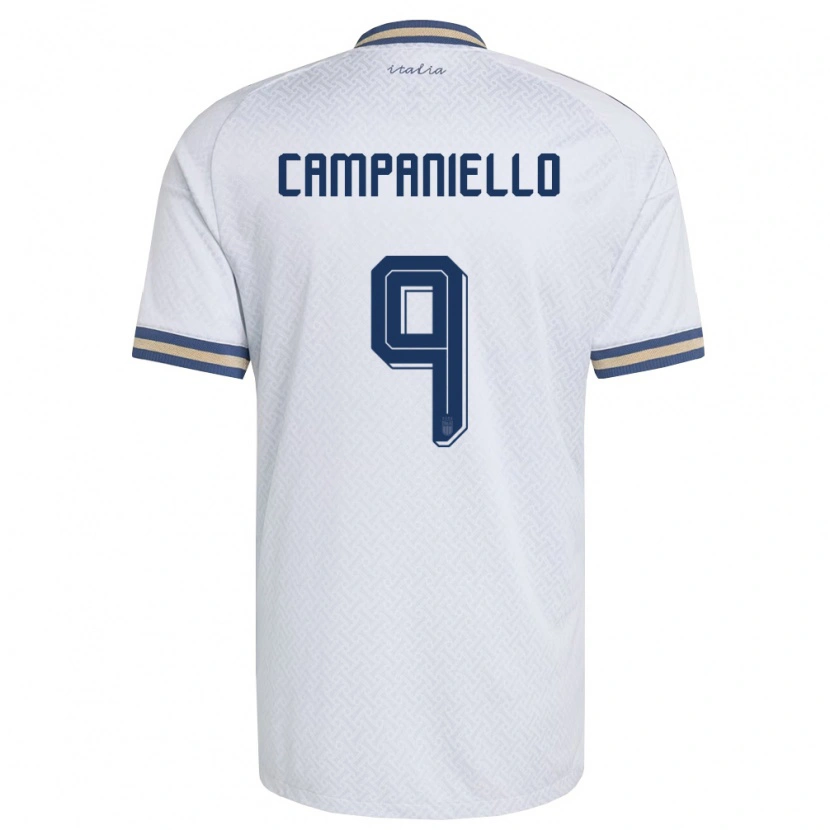 Danxen Hombre Camiseta Italia Thomas Campaniello #9 Marfil Marino Oro 2ª Equipación 26-28 La Camisa México