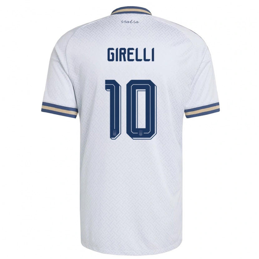 Danxen Hombre Camiseta Italia Cristiana Girelli #10 Marfil Marino Oro 2ª Equipación 26-28 La Camisa México