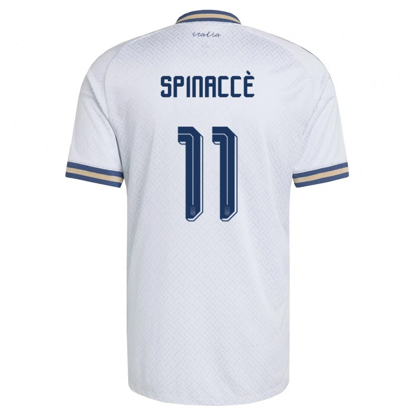 Danxen Hombre Camiseta Italia Matteo Spinaccè #11 Marfil Marino Oro 2ª Equipación 26-28 La Camisa México