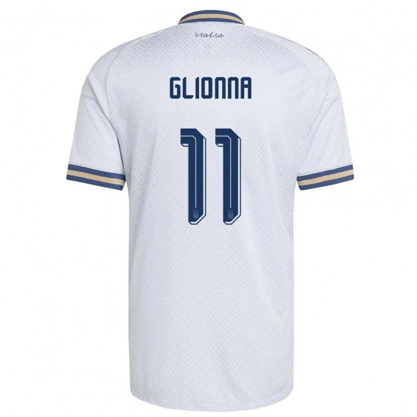 Danxen Hombre Camiseta Italia Benedetta Glionna #11 Marfil Marino Oro 2ª Equipación 26-28 La Camisa México
