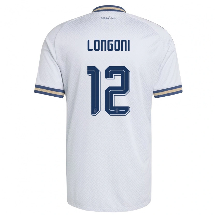 Danxen Hombre Camiseta Italia Alessandro Longoni #12 Marfil Marino Oro 2ª Equipación 26-28 La Camisa México