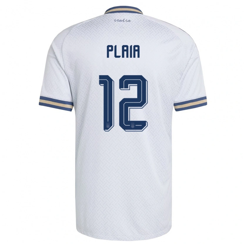 Danxen Hombre Camiseta Italia Francesco Plaia #12 Marfil Marino Oro 2ª Equipación 26-28 La Camisa México