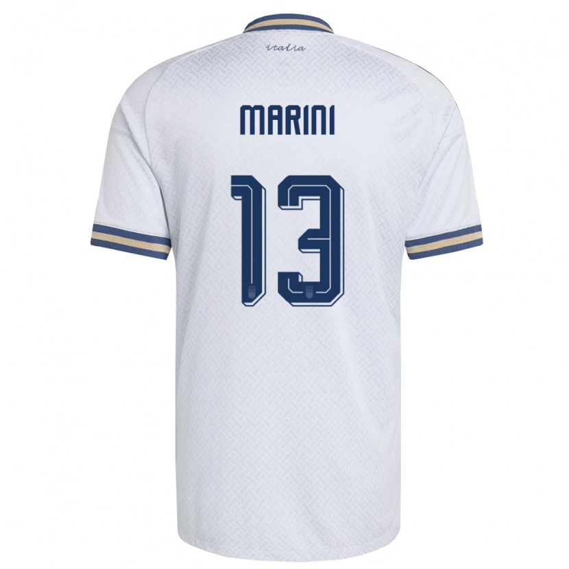 Danxen Hombre Camiseta Italia David Marini #13 Marfil Marino Oro 2ª Equipación 26-28 La Camisa México