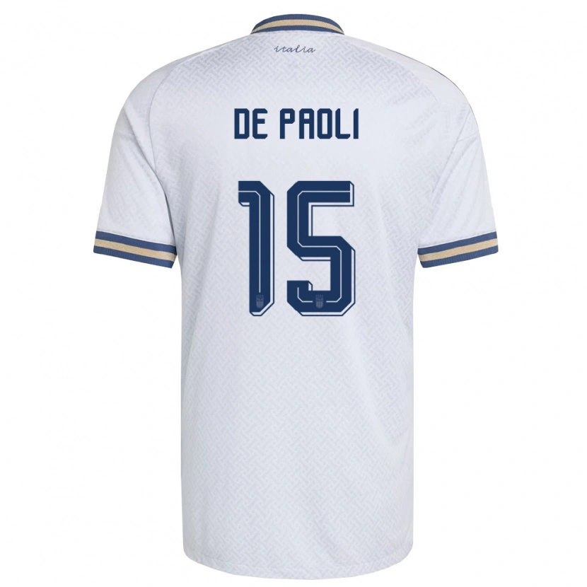 Danxen Hombre Camiseta Italia Cristiano De Paoli #15 Marfil Marino Oro 2ª Equipación 26-28 La Camisa México