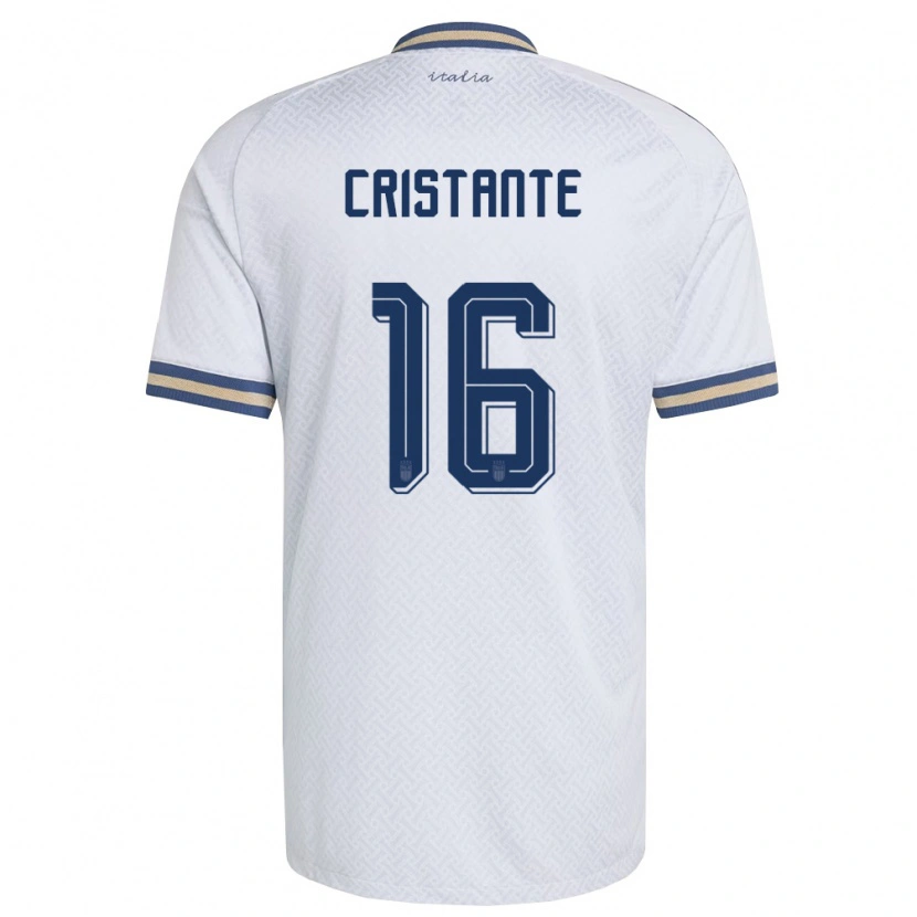 Danxen Hombre Camiseta Italia Bryan Cristante #16 Marfil Marino Oro 2ª Equipación 26-28 La Camisa México