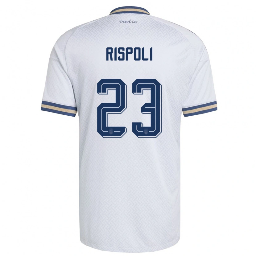 Danxen Hombre Camiseta Italia Fabio Rispoli #23 Marfil Marino Oro 2ª Equipación 26-28 La Camisa México
