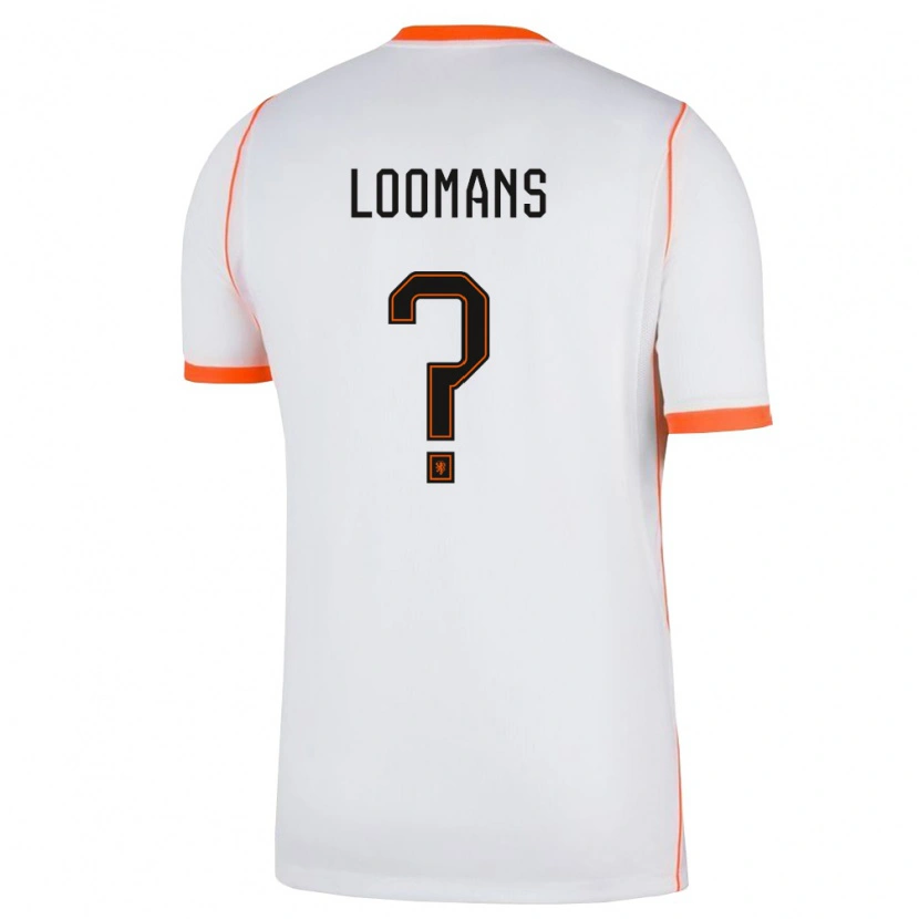 Danxen Hombre Camiseta Países Bajos Willem Loomans #0 Blanco Naranja 2ª Equipación 26-28 La Camisa México