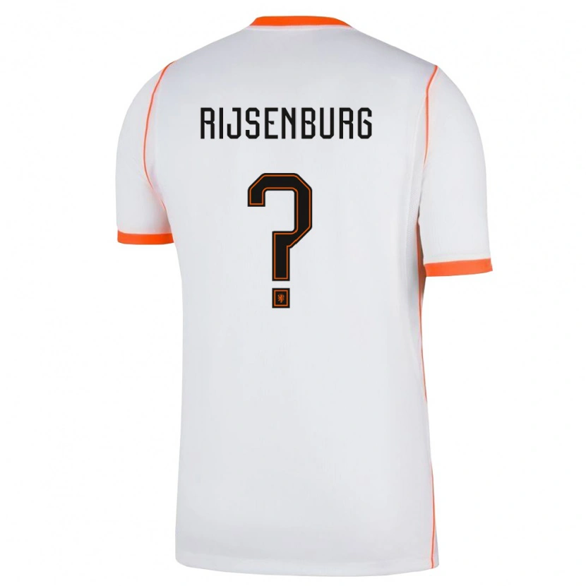 Danxen Hombre Camiseta Países Bajos Ephendrich Rijsenburg #0 Blanco Naranja 2ª Equipación 26-28 La Camisa México