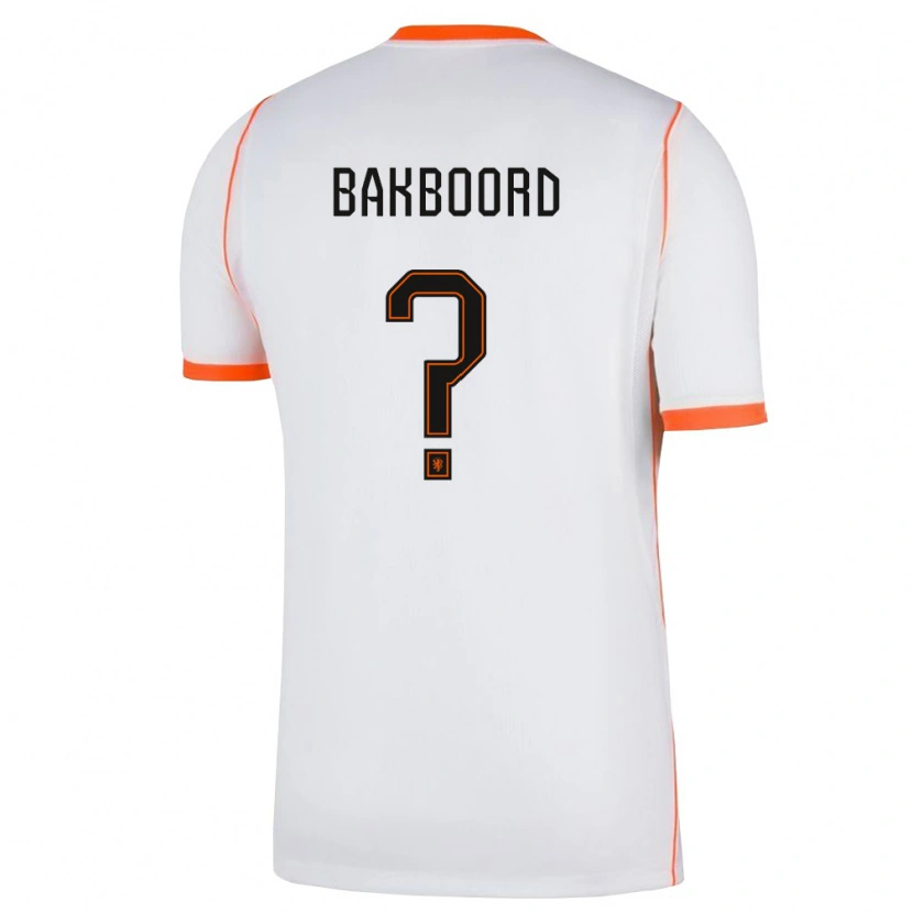 Danxen Hombre Camiseta Países Bajos Isaiah Bakboord #0 Blanco Naranja 2ª Equipación 26-28 La Camisa México